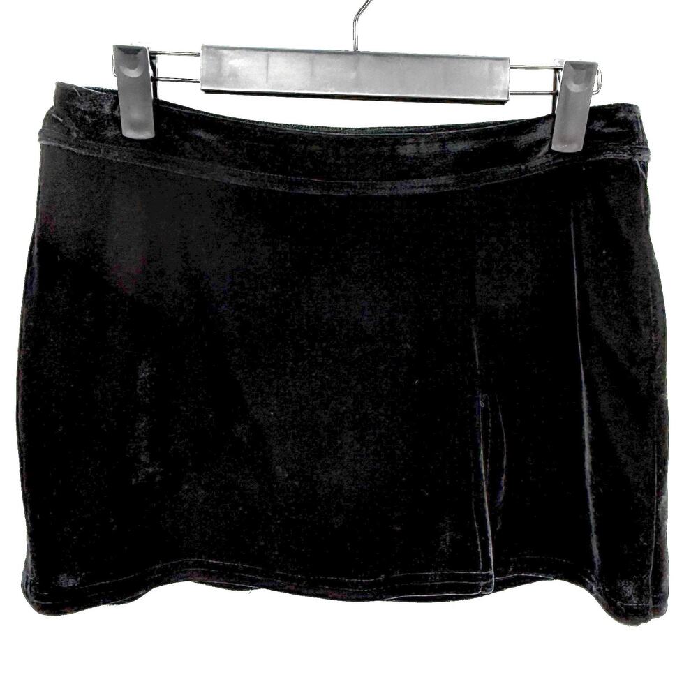 Women's Black Velvet Mini Skirt